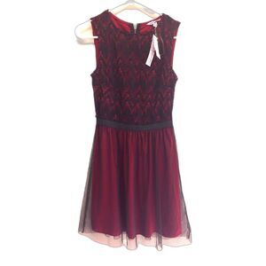 Speechless Black Lace Maroon Fit & Flare Dress M Goth Homecoming Y2K Party Hoco